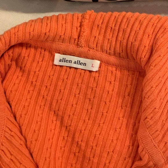Allen Allen Zippered Cable Knit Hoodie with Pockets - Picture 4 of 5